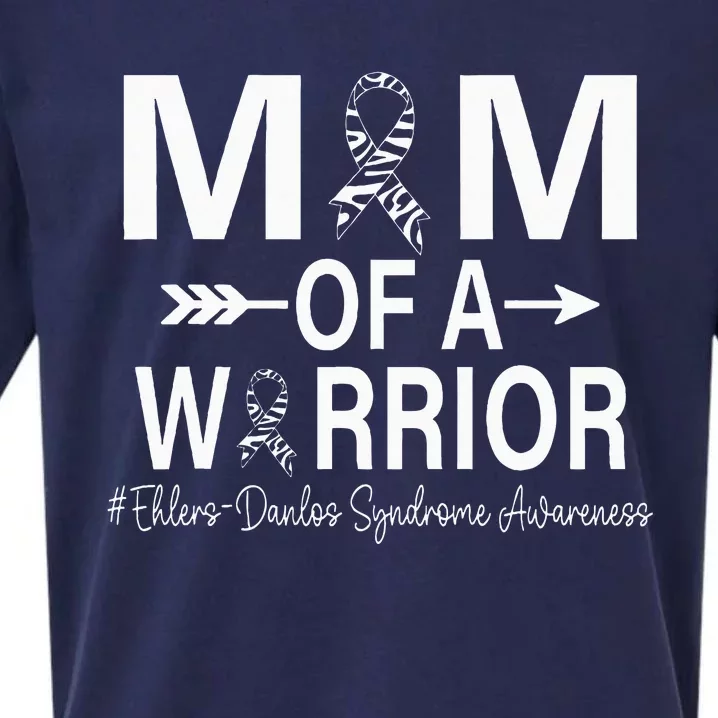 Mom Of A Warrior Ehlers Danlos Syndrome Eds Awareness Sueded Cloud Jersey T-Shirt