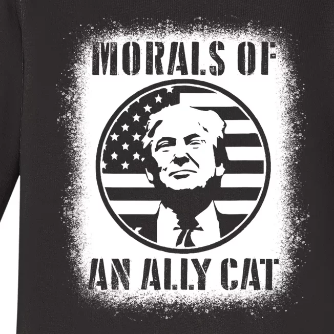 Morals Of An Ally Cat Trump Biden Debate Baby Long Sleeve Bodysuit