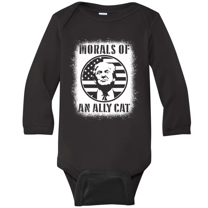 Morals Of An Ally Cat Trump Biden Debate Baby Long Sleeve Bodysuit