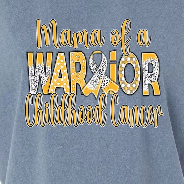 Mama Of A Warior Childhood Cancer Garment-Dyed Women's Muscle Tee