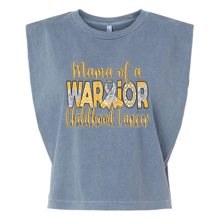 Mama Of A Warior Childhood Cancer Garment-Dyed Women's Muscle Tee