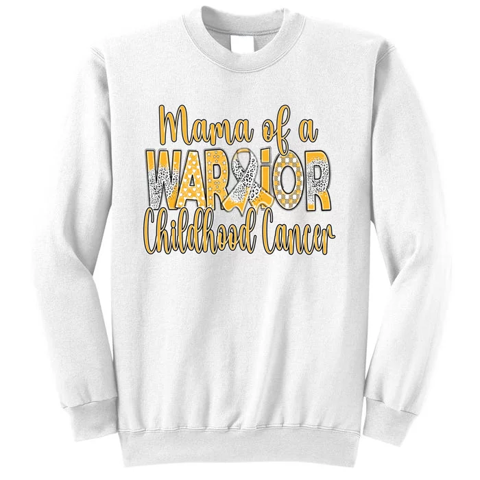 Mama Of A Warior Childhood Cancer Sweatshirt