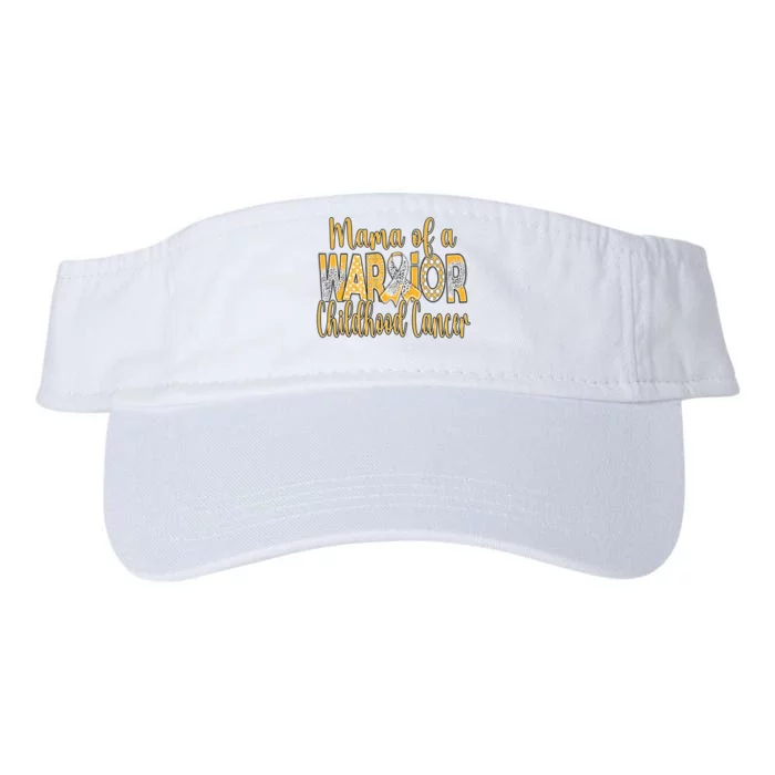 Mama Of A Warior Childhood Cancer Valucap Bio-Washed Visor