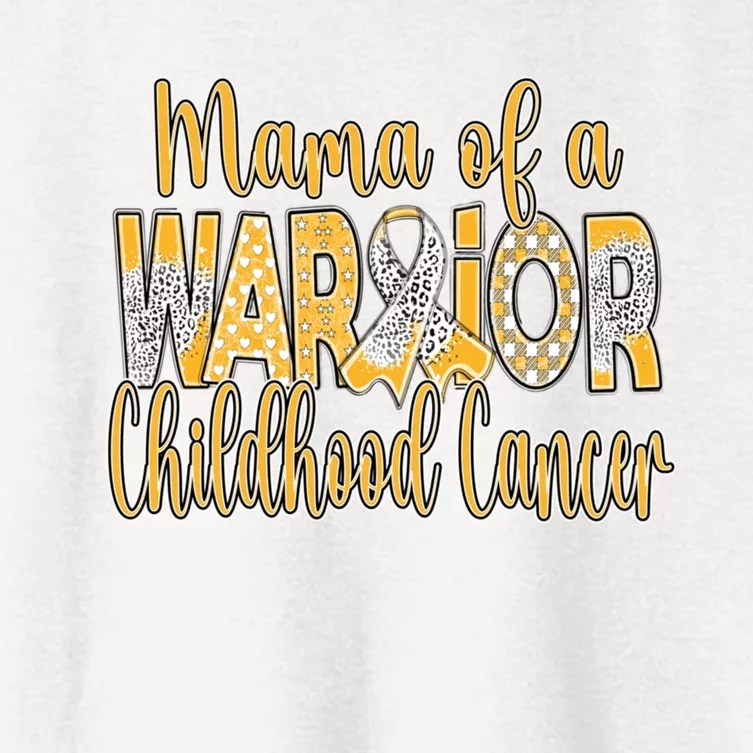 Mama Of A Warior Childhood Cancer Women's Crop Top Tee