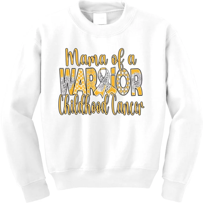 Mama Of A Warior Childhood Cancer Kids Sweatshirt