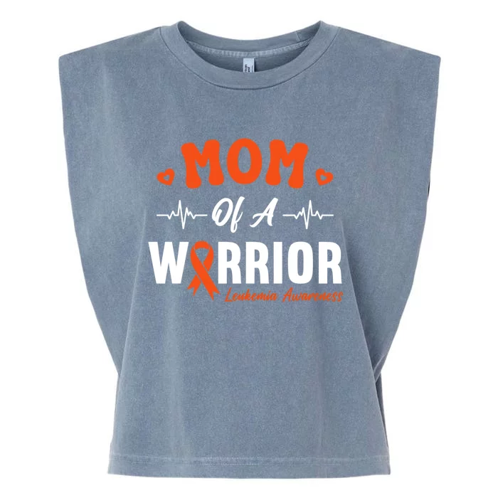 Mom Of A Warrior Leukemia Blood Cancer Awareness Support Garment-Dyed Women's Muscle Tee