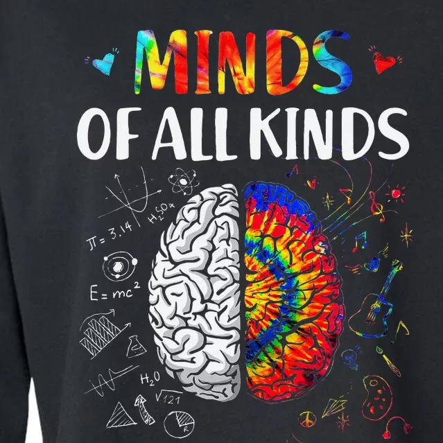 Minds Of All Kinds Neurodiversity Autism Awareness Adhd Asd Cropped Pullover Crew