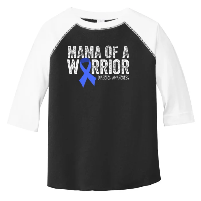 Mama Of A Warrior T1d Mom Diabetic Blue Ribbon Support Gift Toddler Fine Jersey T-Shirt