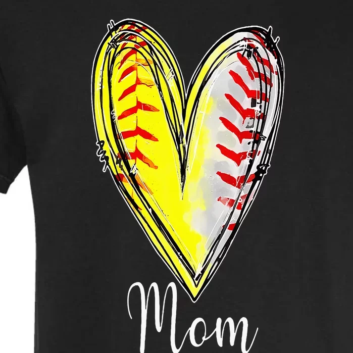 Mom Of Both Leopard Game Day Baseball Softball MotherS Day Garment-Dyed Heavyweight T-Shirt