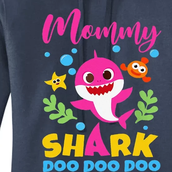 Mommy Of Birthday Shark Matching Oufit Party For Family Women's Pullover Hoodie