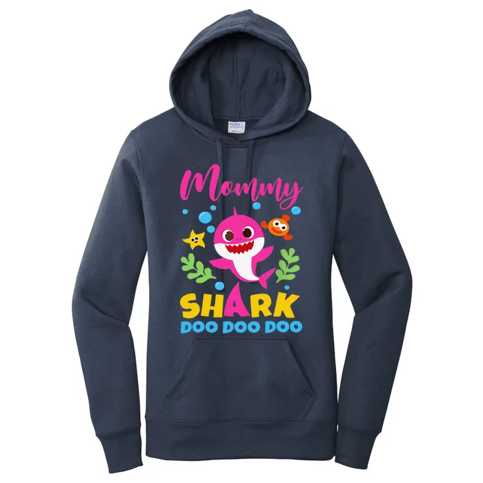 Mommy Of Birthday Shark Matching Oufit Party For Family Women's Pullover Hoodie