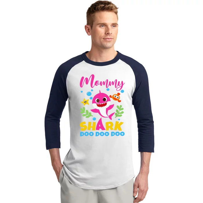 Mommy Of Birthday Shark Matching Oufit Party For Family Baseball Sleeve Shirt