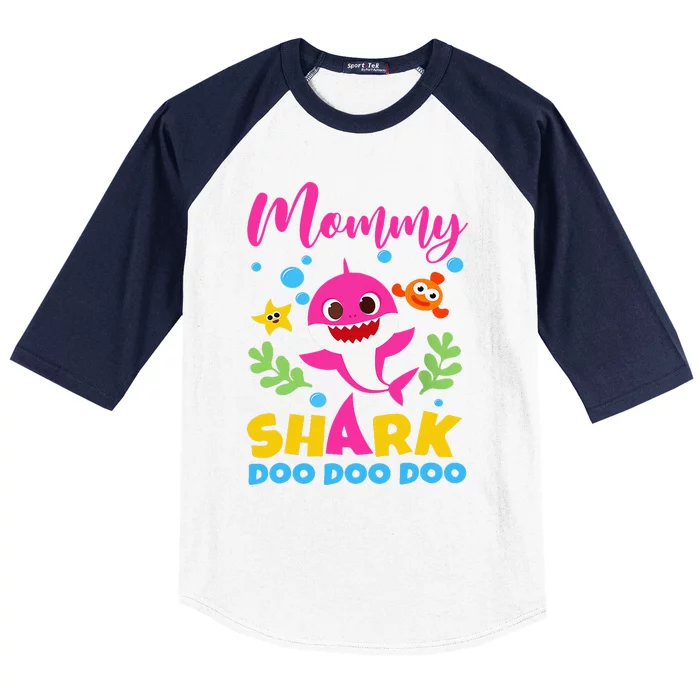 Mommy Of Birthday Shark Matching Oufit Party For Family Baseball Sleeve Shirt