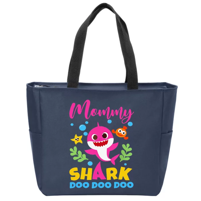 Mommy Of Birthday Shark Matching Oufit Party For Family Zip Tote Bag