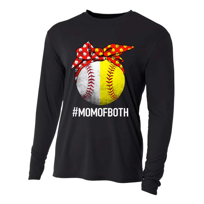 Mom Of Both For  Baseball Mom Softball Mom Cooling Performance Long Sleeve Crew