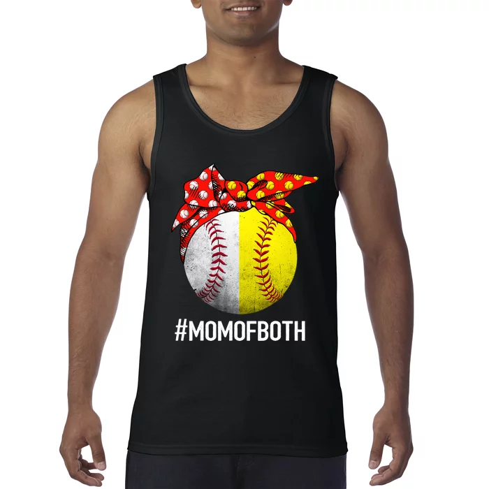 Mom Of Both For  Baseball Mom Softball Mom Tank Top