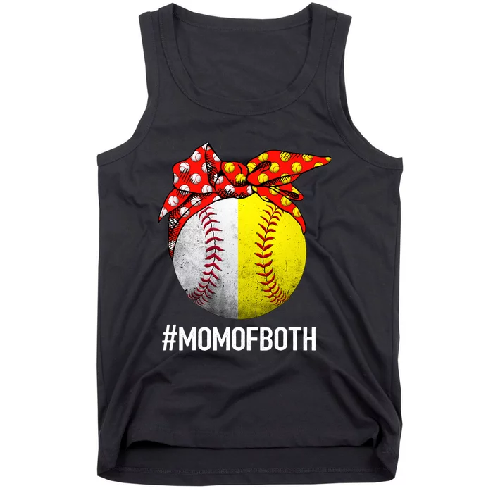 Mom Of Both For  Baseball Mom Softball Mom Tank Top