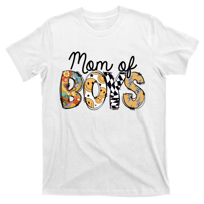 Mom Of Boy Leopard Mom T-Shirt