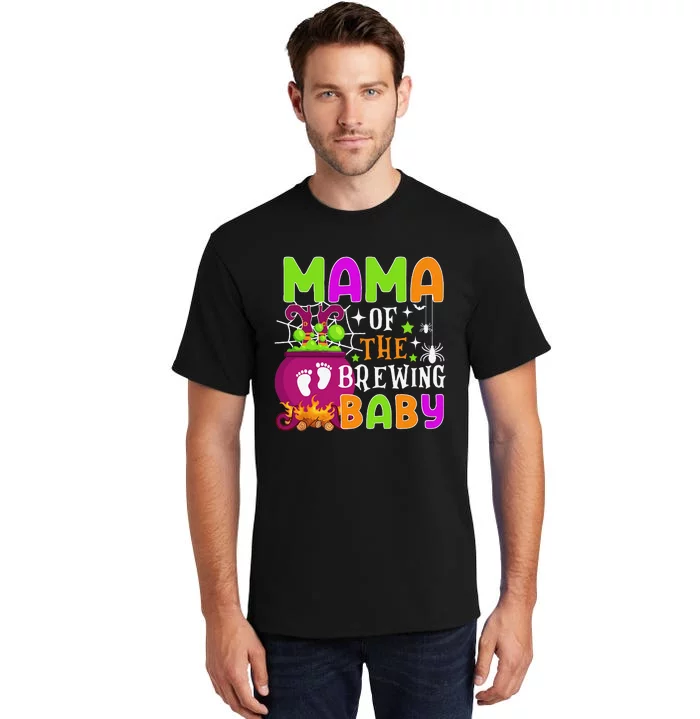 Mama Of Brewing Baby Halloween Theme Baby Shower Spooky Tall T-Shirt