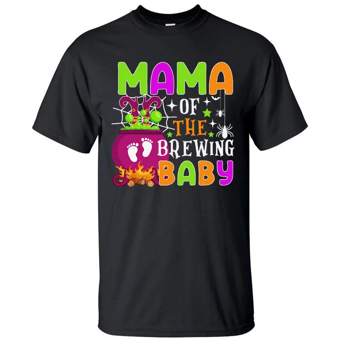 Mama Of Brewing Baby Halloween Theme Baby Shower Spooky Tall T-Shirt