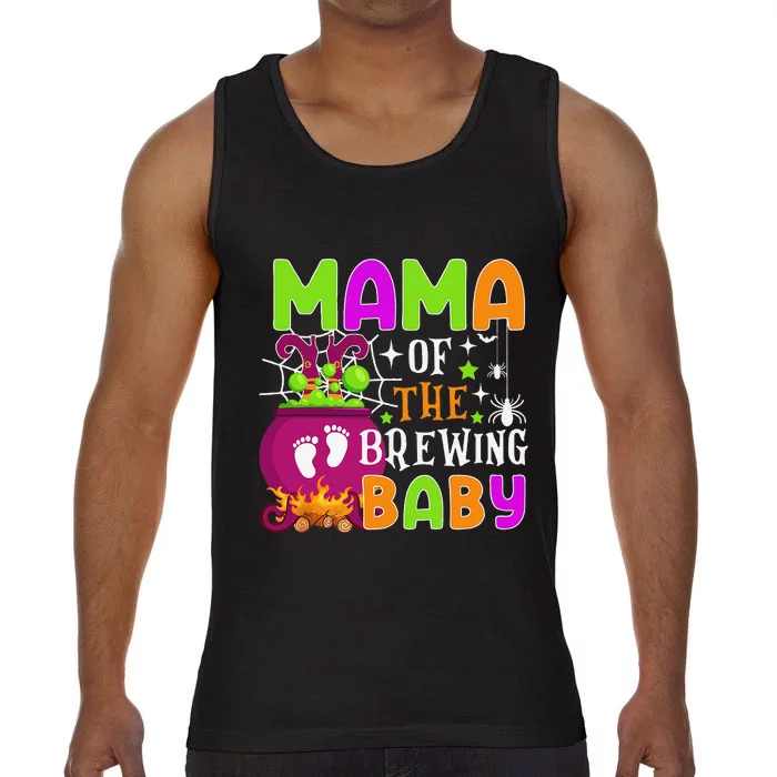 Mama Of Brewing Baby Halloween Theme Baby Shower Spooky Comfort Colors® Tank Top