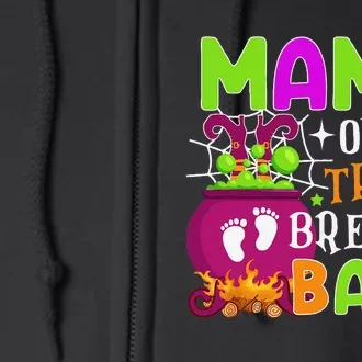 Mama Of Brewing Baby Halloween Theme Baby Shower Spooky Full Zip Hoodie