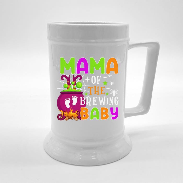 Mama Of Brewing Baby Halloween Theme Baby Shower Spooky Front & Back Beer Stein