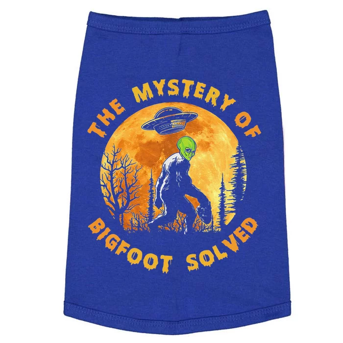 Mystery Of Bigfoot Solved Alien Halloween Costume Moon Doggie Tank