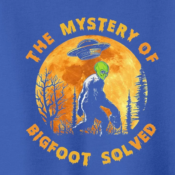 Mystery Of Bigfoot Solved Alien Halloween Costume Moon Toddler T-Shirt