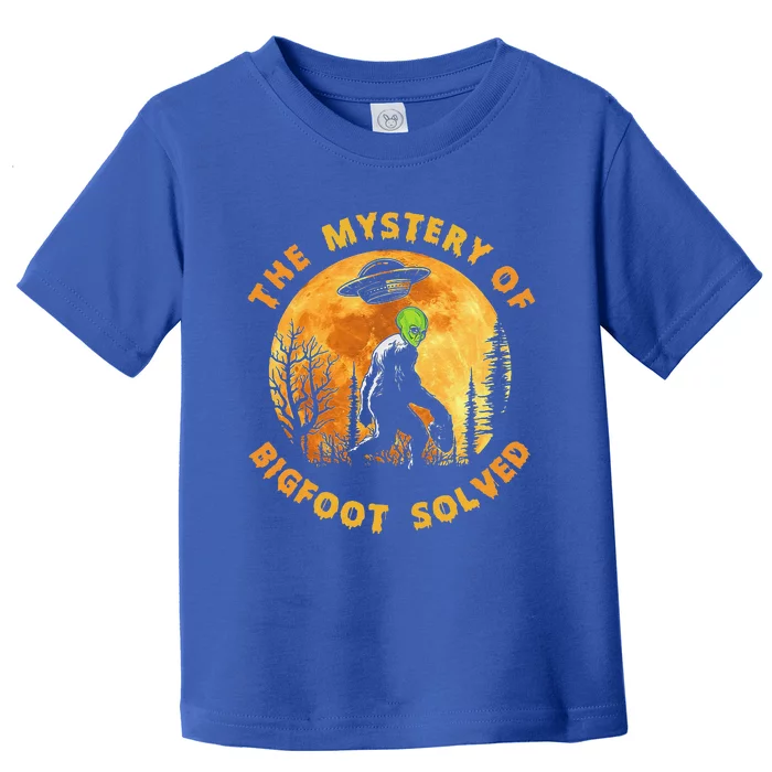 Mystery Of Bigfoot Solved Alien Halloween Costume Moon Toddler T-Shirt