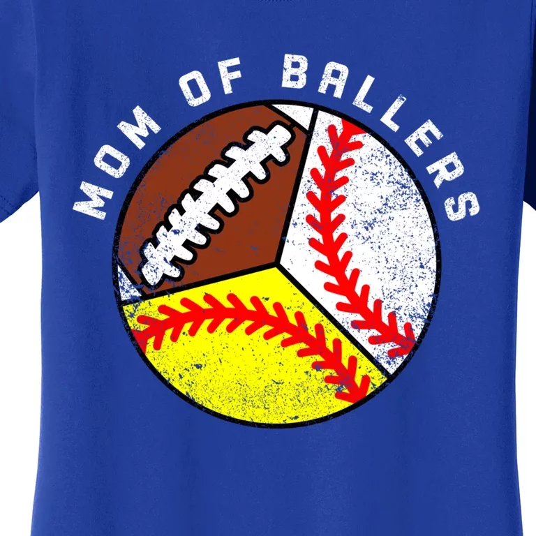 Mom Of Ballers Funny Baseball Softball Football Mom Gift Women's T-Shirt