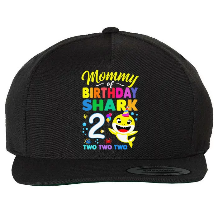 Mommy Of Birthday Shark 2nd Matching Oufit Party For Family Wool Snapback Cap