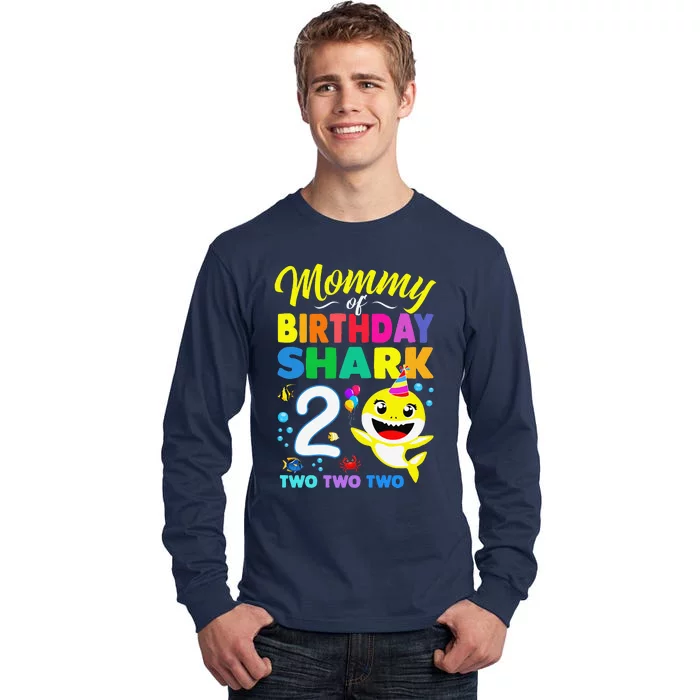 Mommy Of Birthday Shark 2nd Matching Oufit Party For Family Tall Long Sleeve T-Shirt