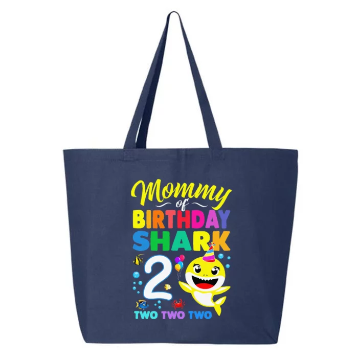 Mommy Of Birthday Shark 2nd Matching Oufit Party For Family 25L Jumbo Tote