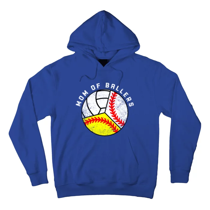 Mom Of Ballers Funny Baseball Softball Volleyball Mom Gift Hoodie