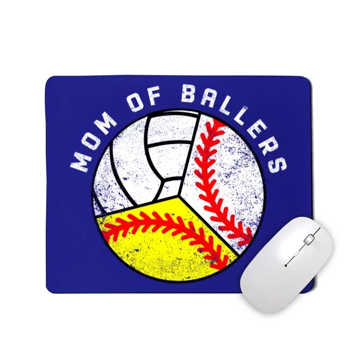 Mom Of Ballers Funny Baseball Softball Volleyball Mom Gift Mousepad