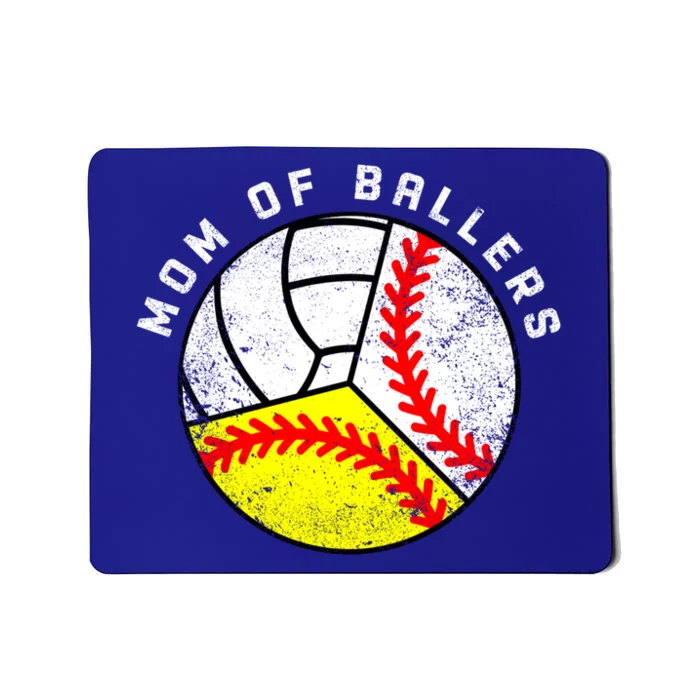 Mom Of Ballers Funny Baseball Softball Volleyball Mom Gift Mousepad