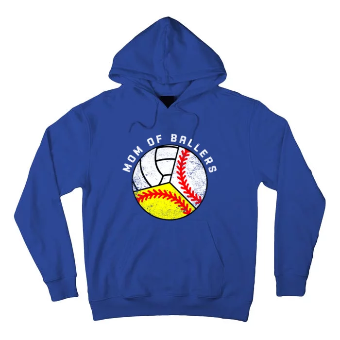 Mom Of Ballers Funny Baseball Softball Volleyball Mom Gift Tall Hoodie