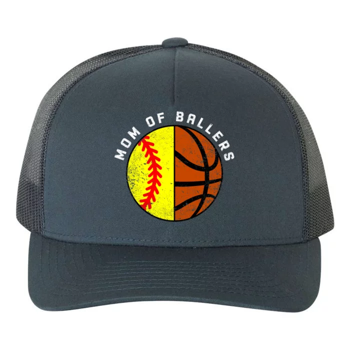 Mom Of Ballers Funny Softball Basketball Mom Gift Yupoong Adult 5-Panel Trucker Hat