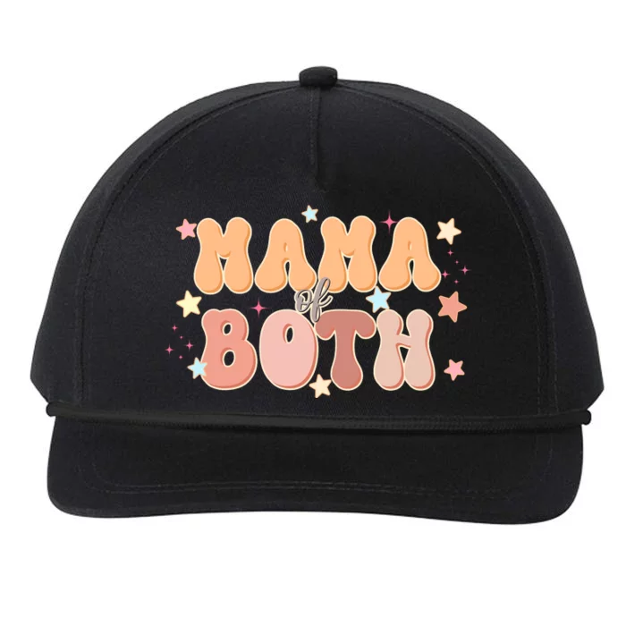 Mama Of Both Retro Mother's Day Mom Snapback Five-Panel Rope Hat