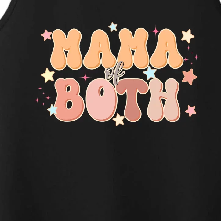 Mama Of Both Retro Mother's Day Mom Performance Tank