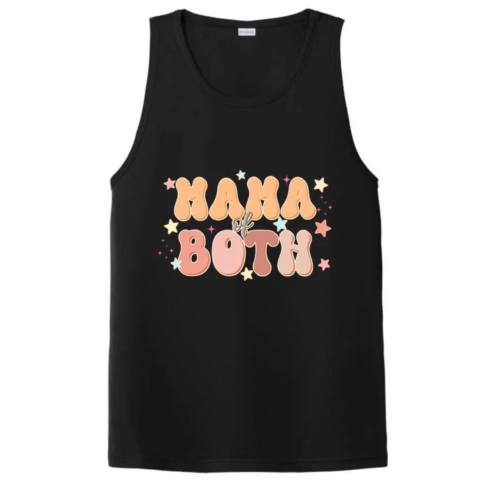 Mama Of Both Retro Mother's Day Mom Performance Tank