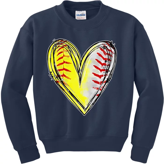 Mom Of Both Baseball Softball Mom Mothers Day Women Kids Sweatshirt