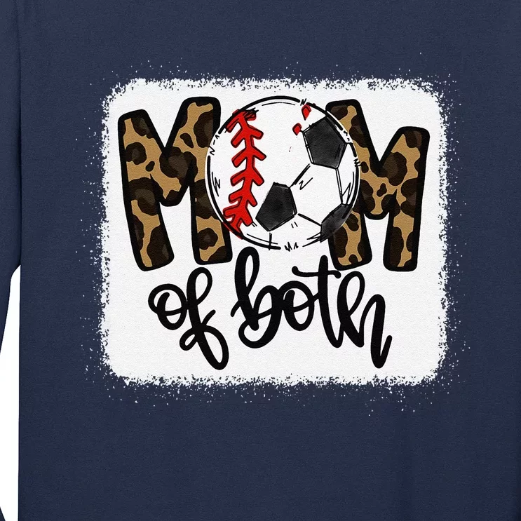 Mom Of Both Leopard Baseball Soccer Long Sleeve Shirt