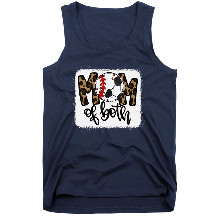 Mom Of Both Leopard Baseball Soccer Tank Top