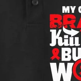 My Own Brain Tried To Kill Me  Stroke Survivor Red Ribbon Dry Zone Grid Performance Polo