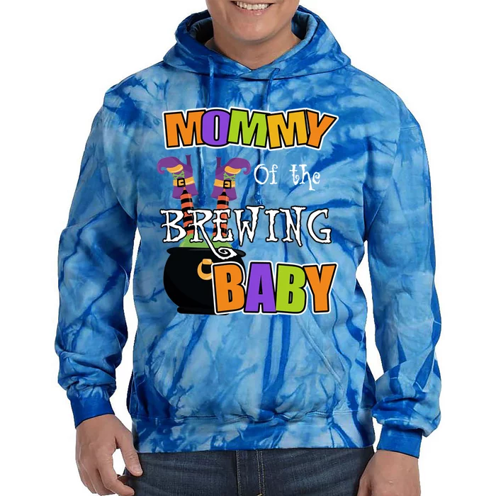 Mommy Of Brewing Halloween Theme Shower Spooky Gift Tie Dye Hoodie