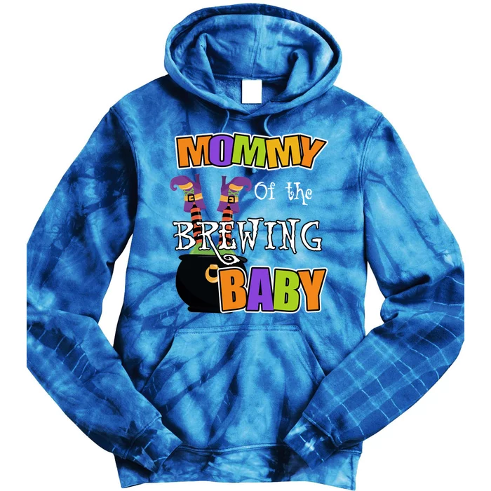 Mommy Of Brewing Halloween Theme Shower Spooky Gift Tie Dye Hoodie