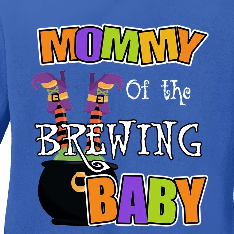 Mommy Of Brewing Halloween Theme Shower Spooky Gift Ladies Long Sleeve Shirt