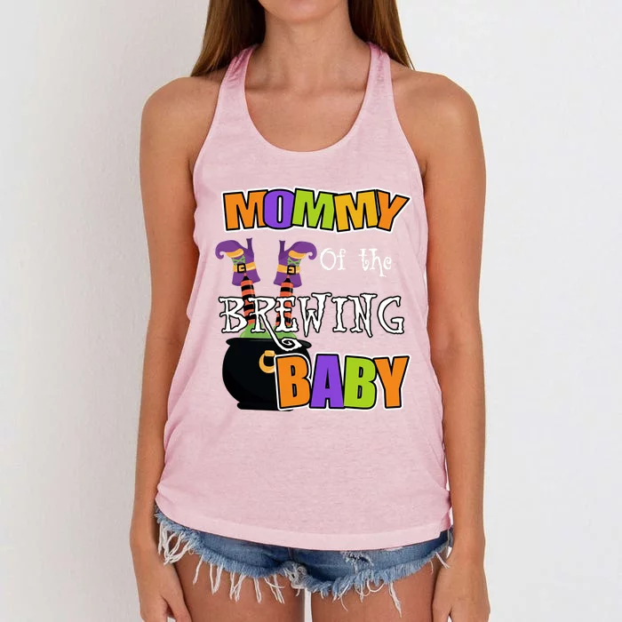 Mommy Of Brewing Halloween Theme Shower Spooky Gift Women's Knotted Racerback Tank